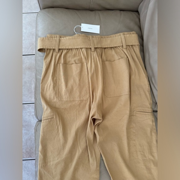Vince Belted Linen-blend Pant in Natural - Picture 13 of 16